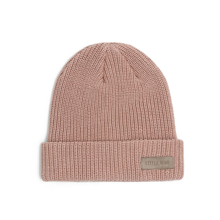 Mütze Kids Rose Quartz mit Eule in Grobstrick