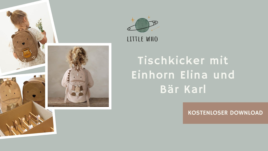 DIY: Tischkicker mit Einhorn Elina und Bär Karl