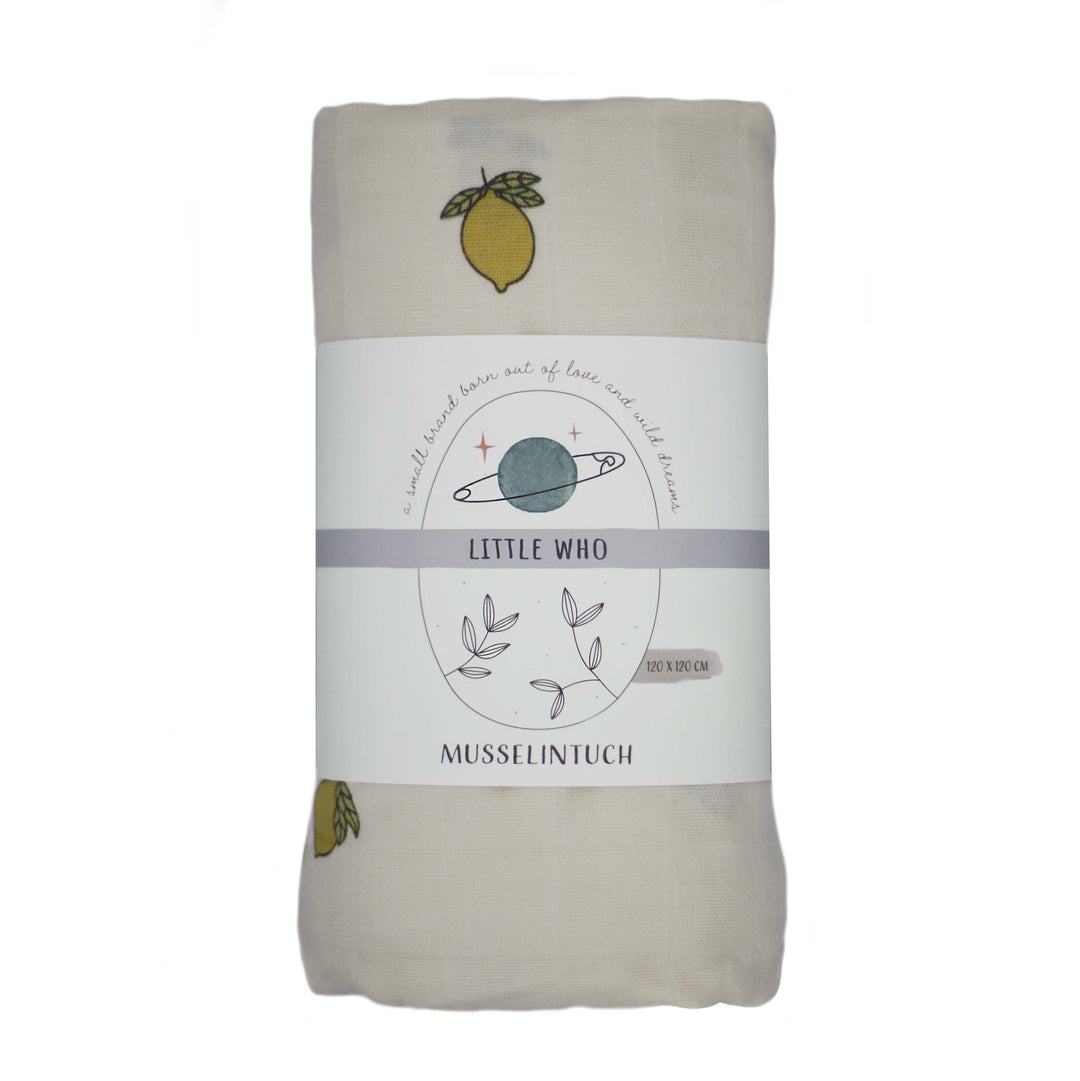 Muslin cloth Vanilla Lemon made from 100% organic cotton
